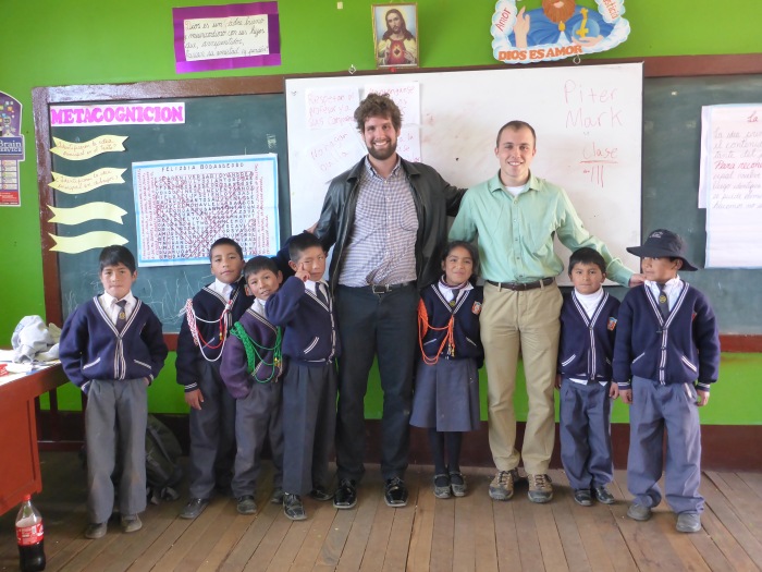 Fellow Trainee Peter and I with our class of 3rd Graders.